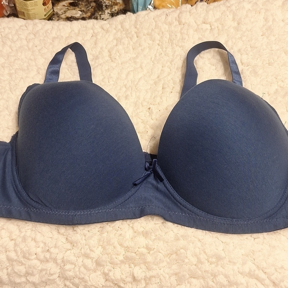 Q women's Sofra solid blue bra size 46DDD